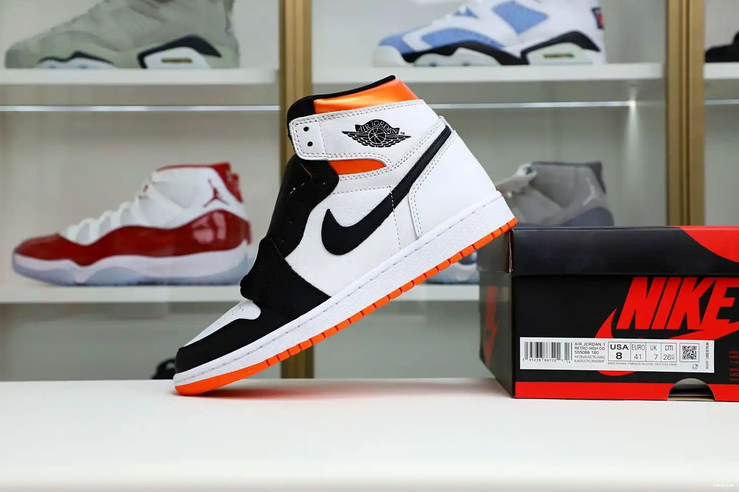 Orange' OG Kimikick 1 Retro Air High Electro Jordan 0604